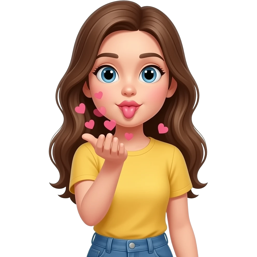 girl sending a lot of kisses emoji