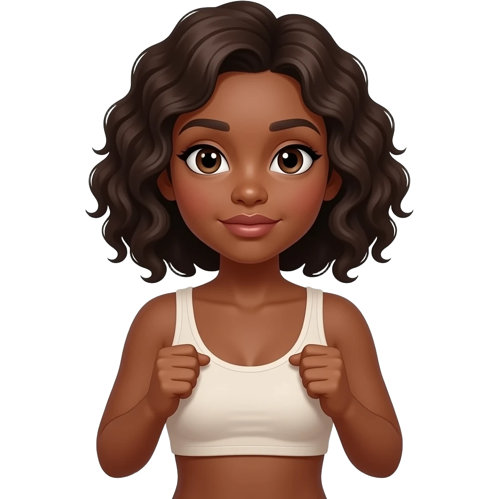 Black girl shrugging her hand's but holding  her shirt up to see her titties with no shirt on aeroalas out but exactly like the shrugging girl emoji emoji