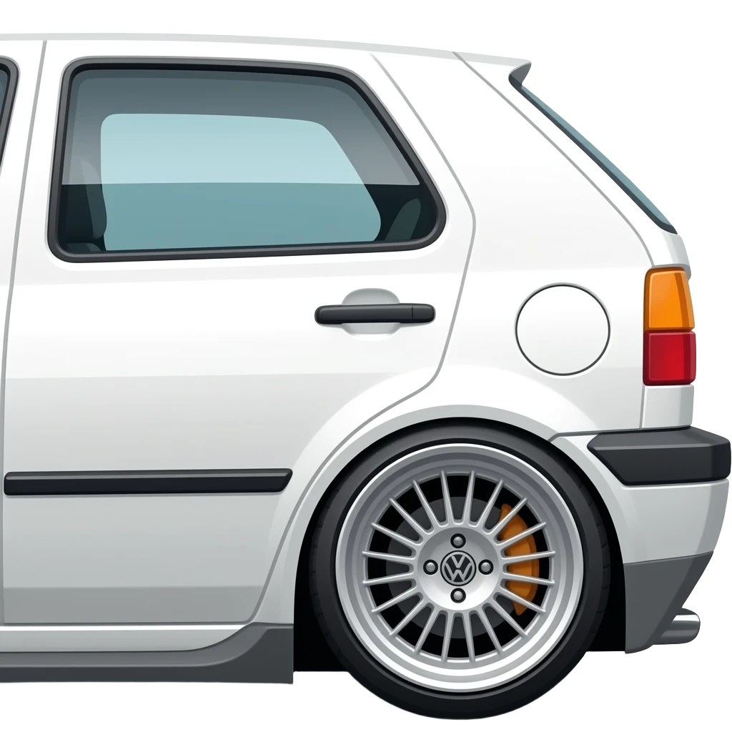 Faça um gol 1998 quadrado branco rebaixado com as rodas pra dentro da caixa de rodas de lado emoji