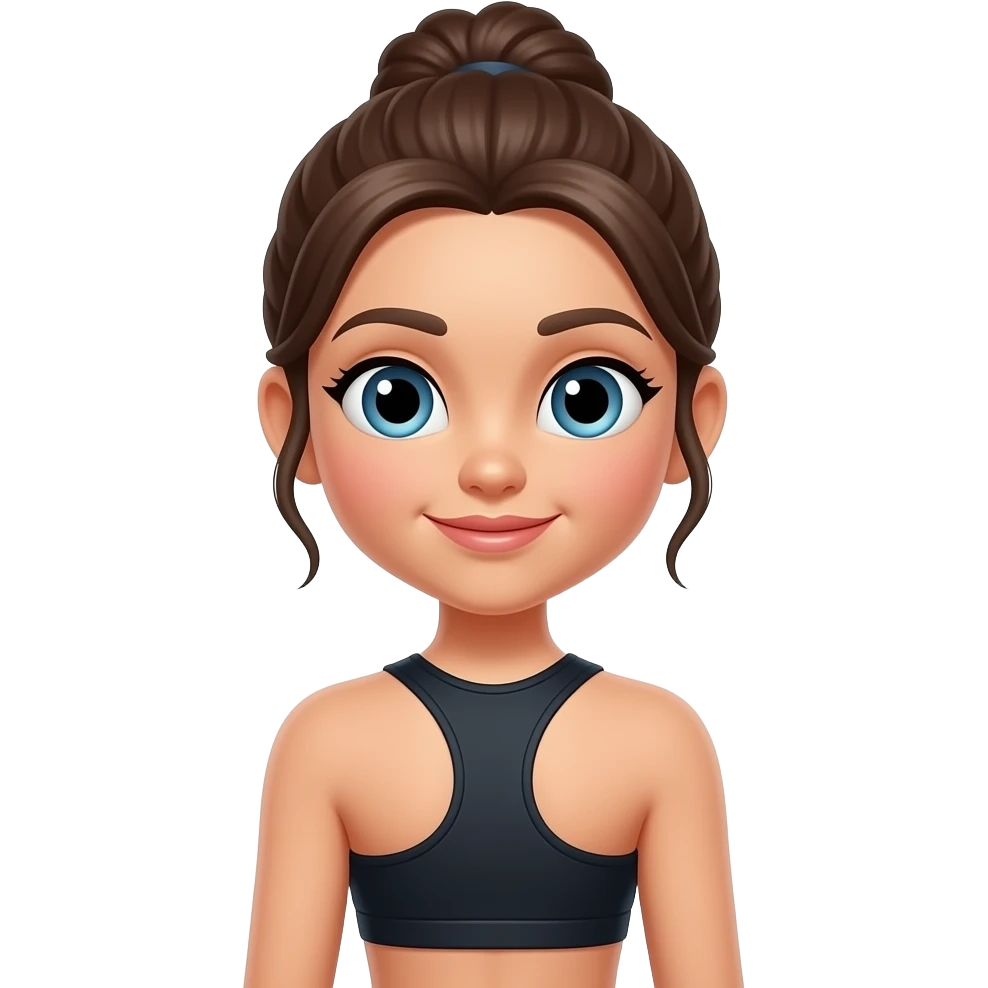 a girl with a sporty back emoji