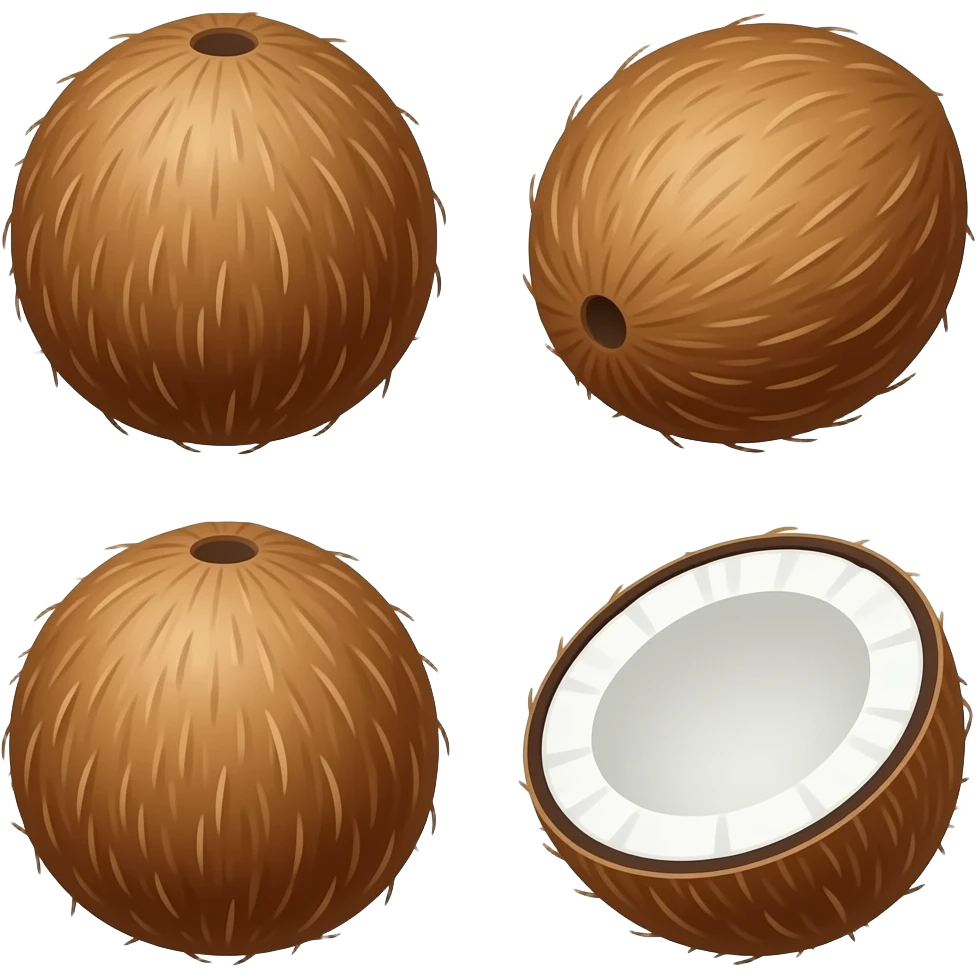 five coconuts next to each other emoji