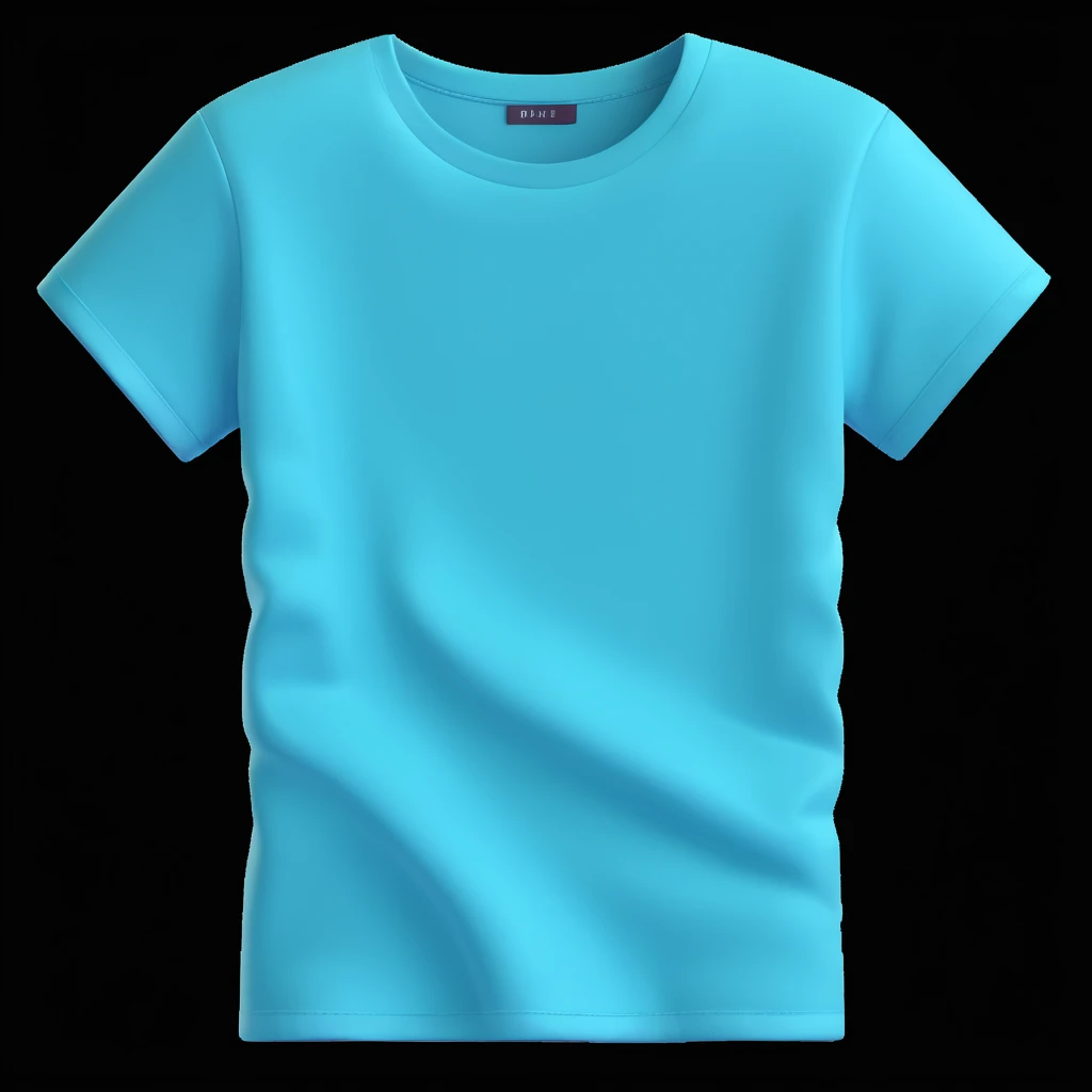 aquamarine t-shirt, 3D style, realistic shading emoji