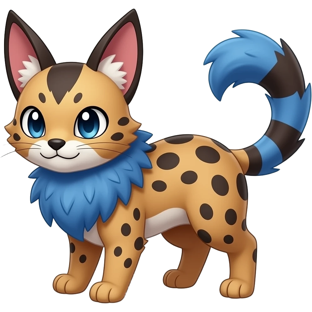 Blueberry-color-themed puffy fluffy thick bushy brownish soft realistic romantic vintage antique divine beautiful elegant pretty precious cute young youthful Fakémon-Pokémon-feline-Zeraora-Jolteon-serval-caracal-chinchilla-Minccino-Cinccino-Meowstic-rodent-hybrid-creature (full body) emoji