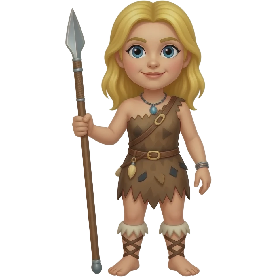 blonde cavewoman painting emoji