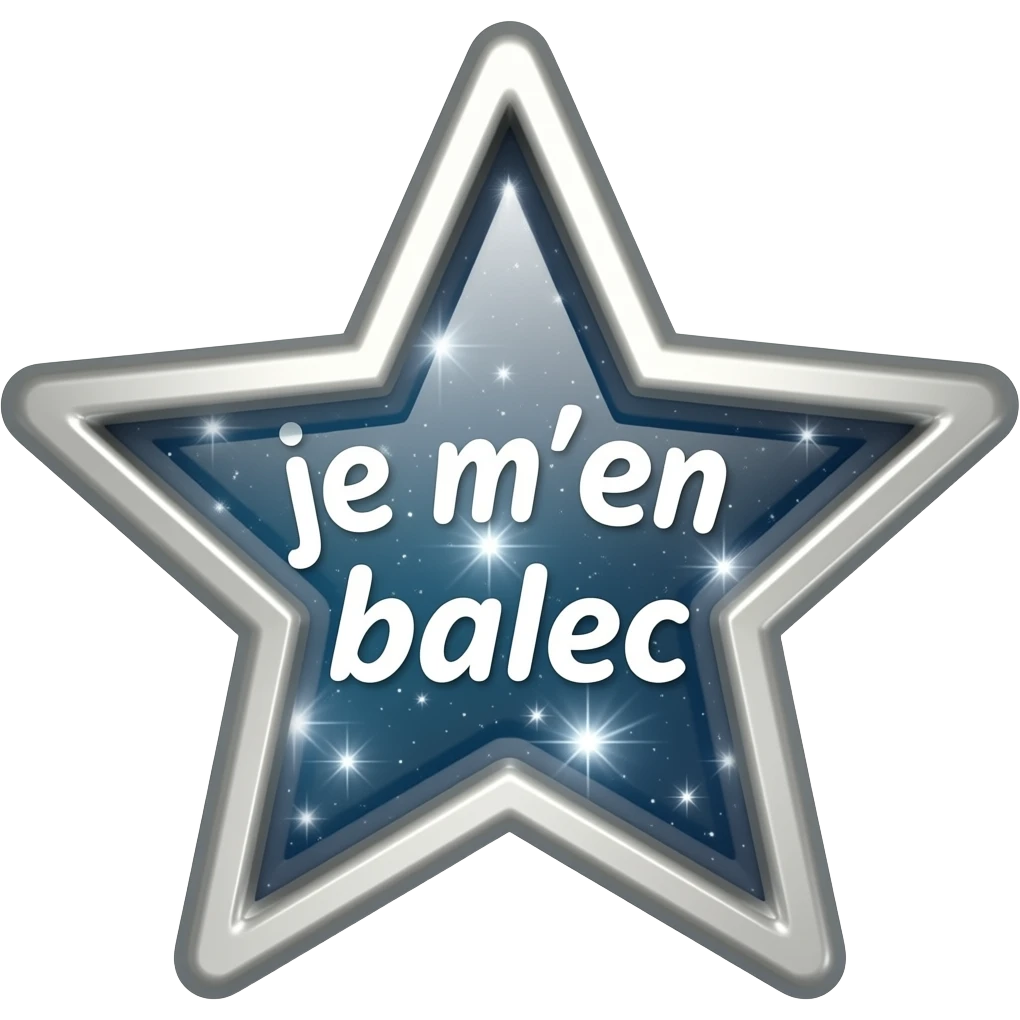 En changeant la police Une étoile filante avec écrit « je m’en balec » à l’intérieur le plus réaliste emoji