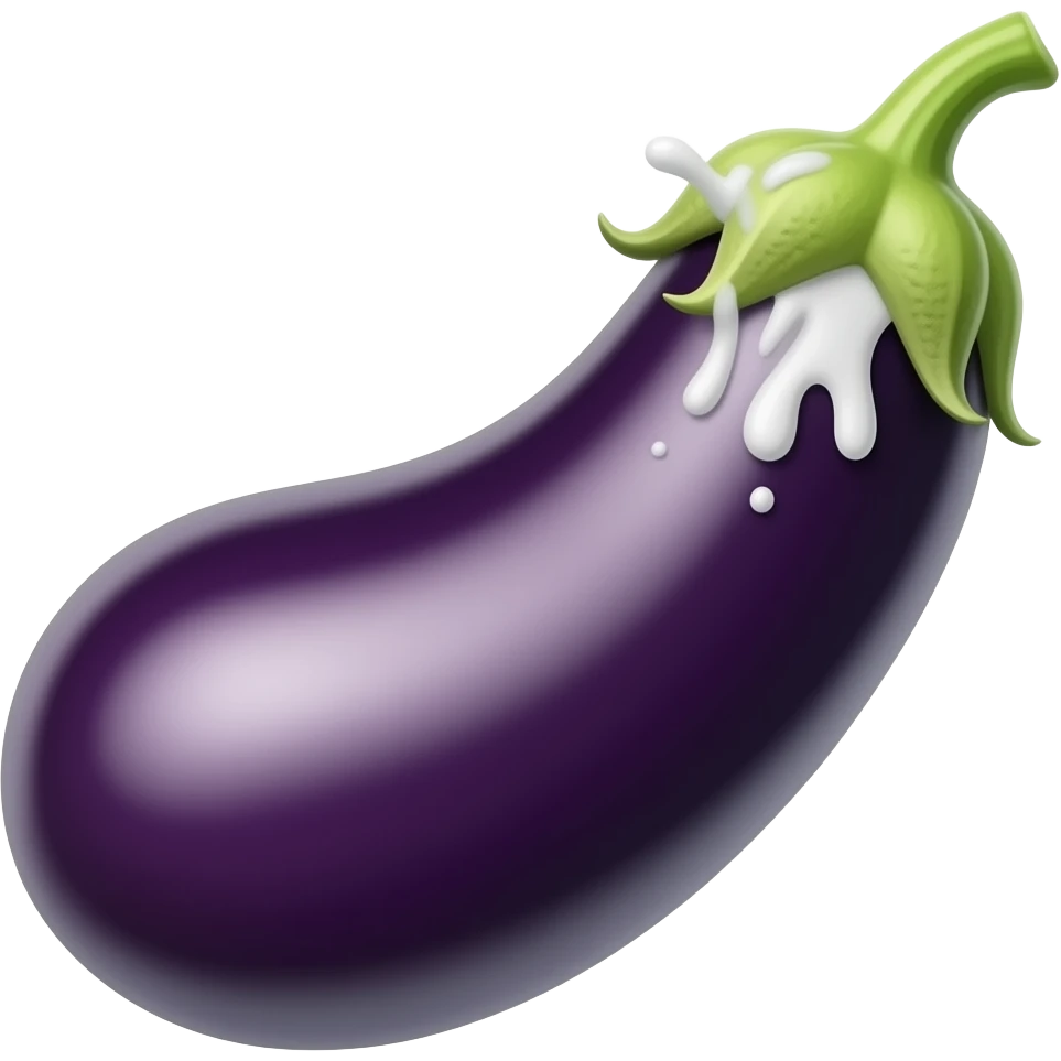 Eggplant eruption in milk at the tip emoji