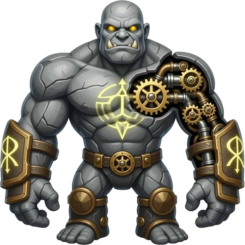 A golem with engines emoji