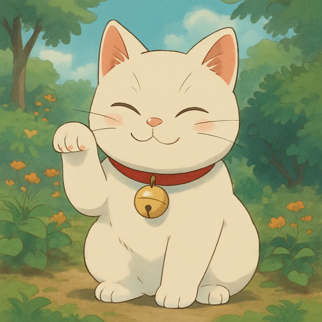 white lucky cat emoji