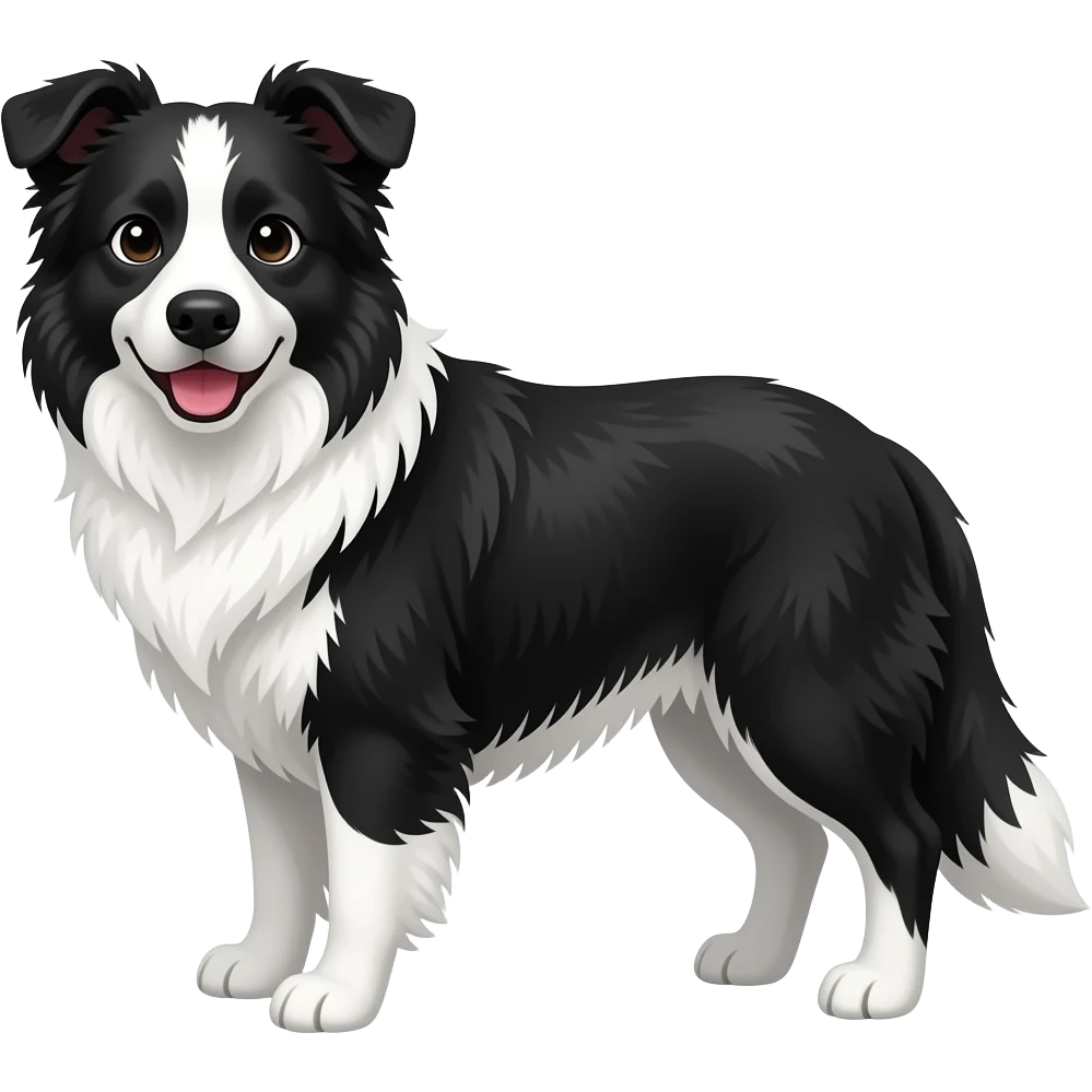 Black and white border collie emoji