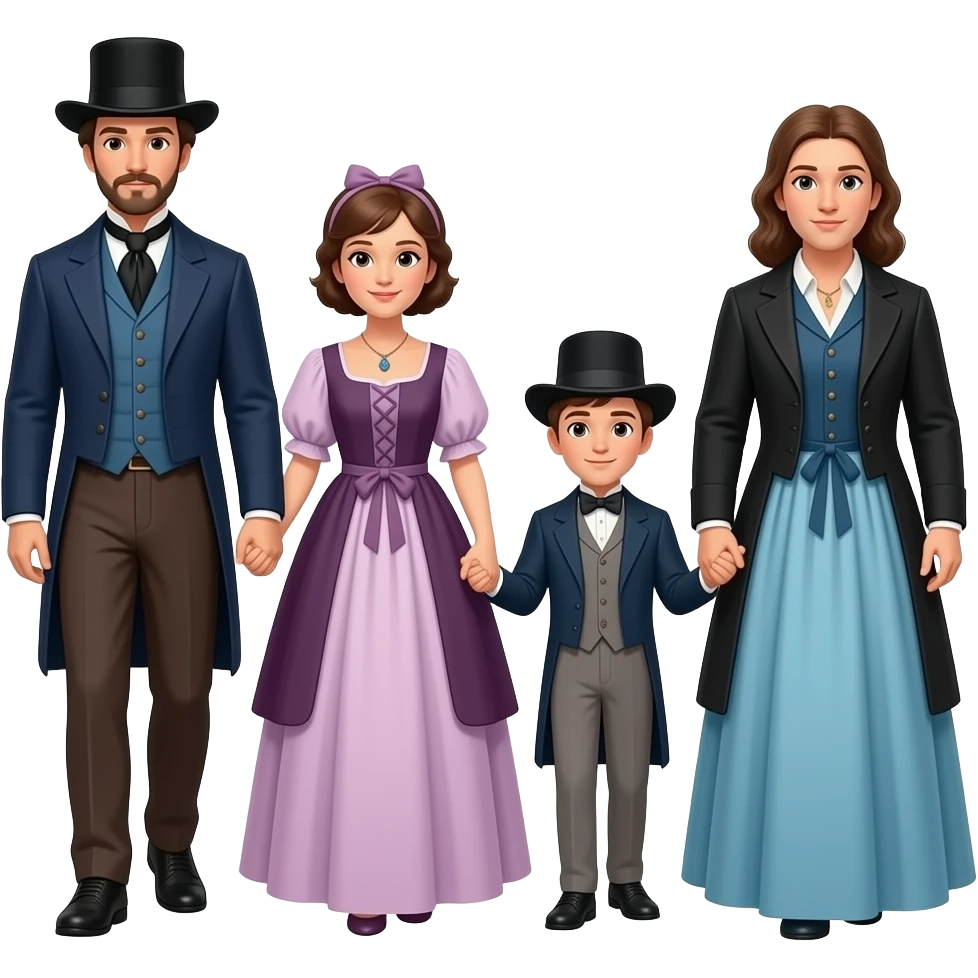 pioneer family walking 1850 emoji