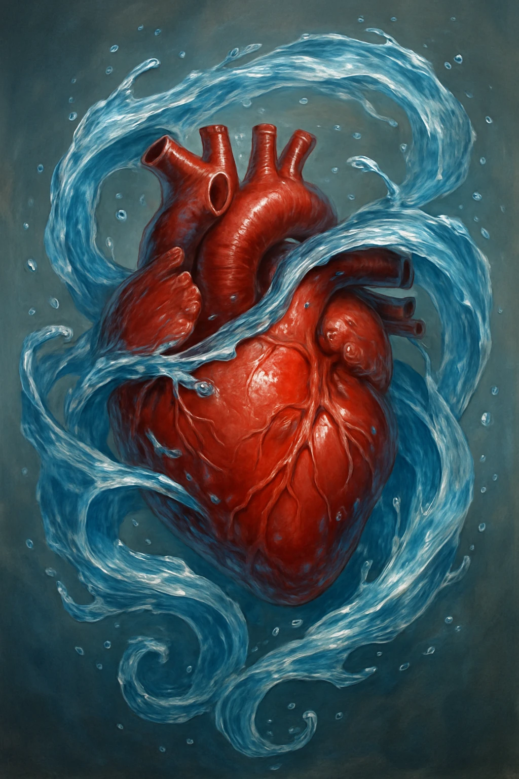 heart with swirling water effect, detailed emoji