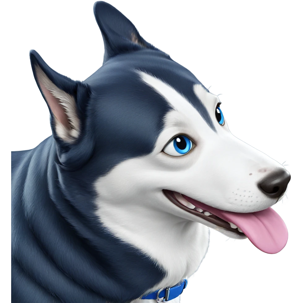 dog with blue eyes tongue out emoji