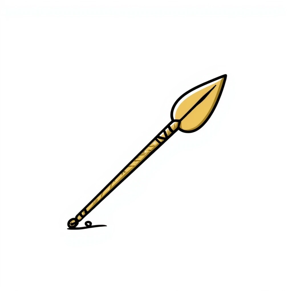 A golden spear, simple line drawing, no additional details, just the spear. emoji