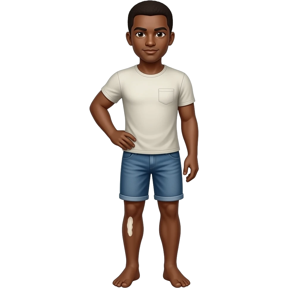 MALE DARKBEOWN SKIN CREAM ON ONE LEG emoji