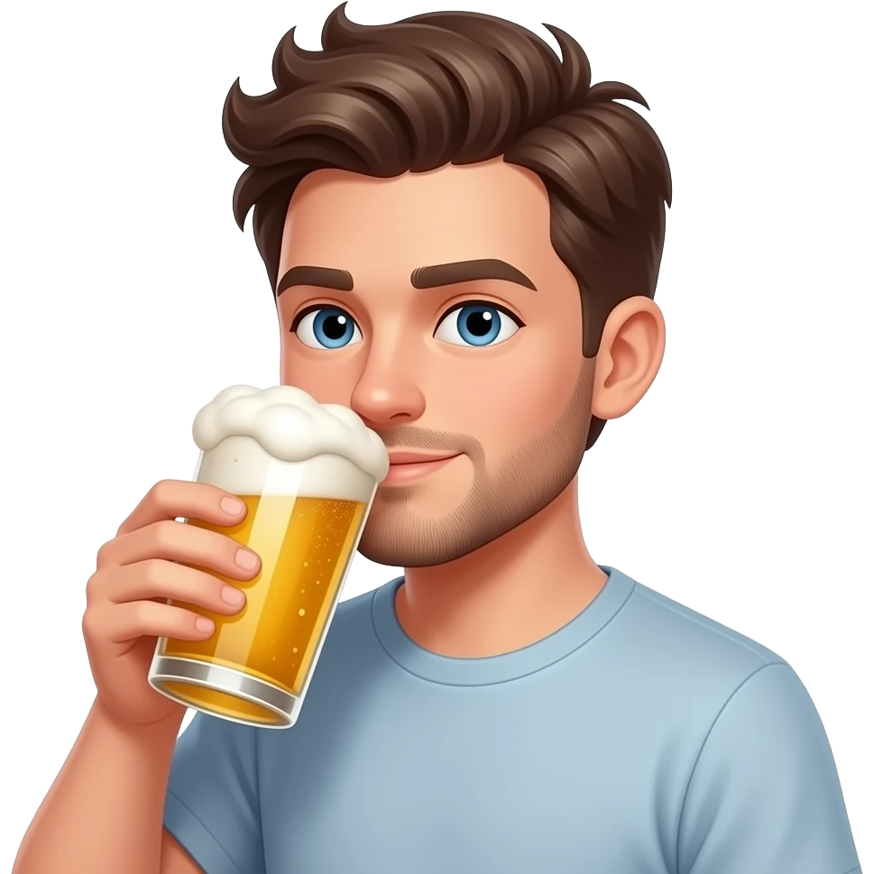 man drinking beer emoji