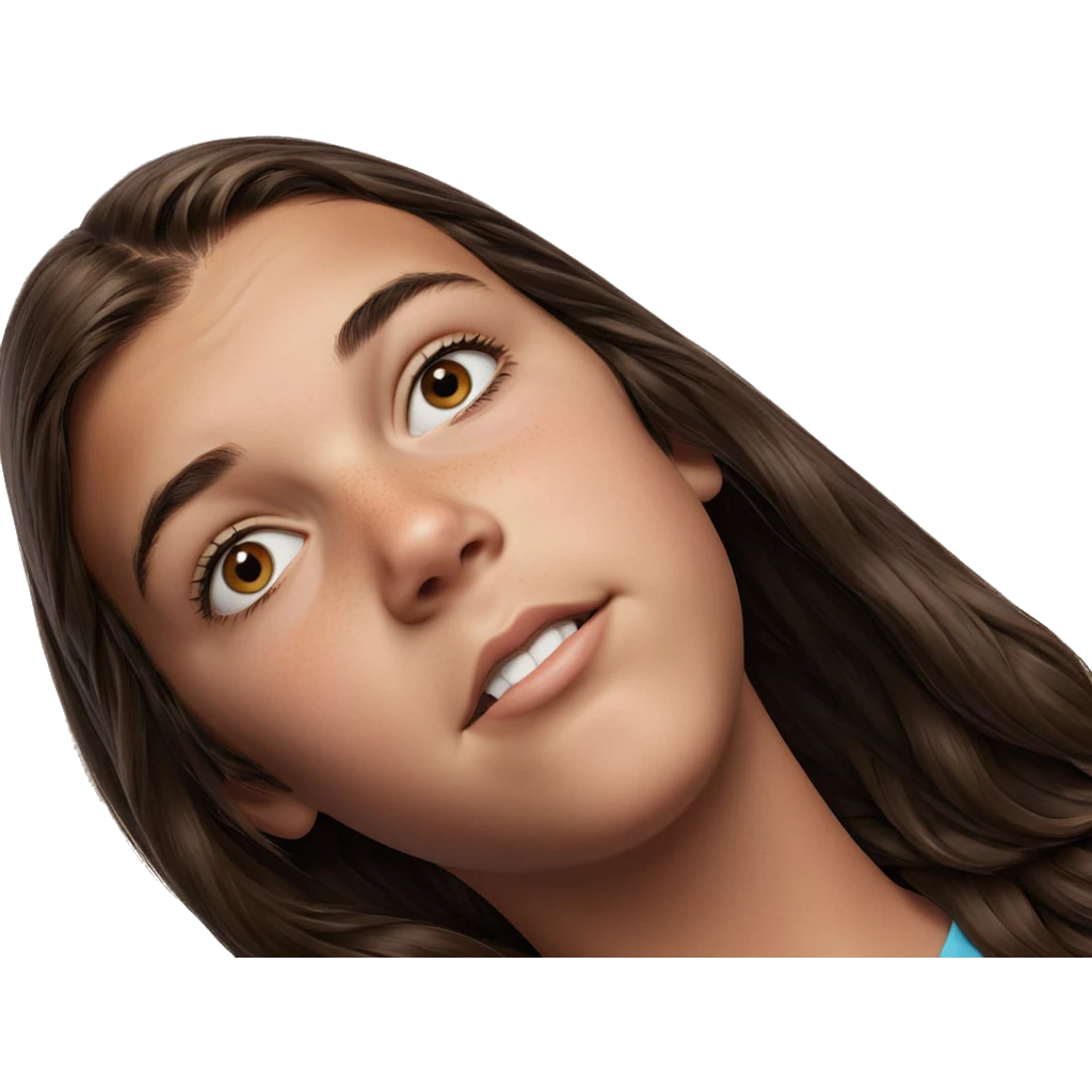 brown haired girl portrait emoji