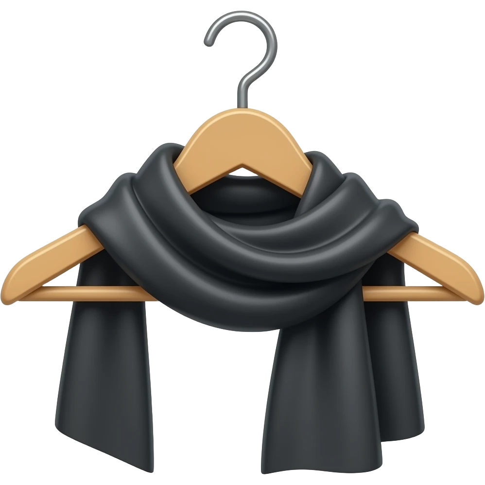long black hijab in hanger emoji