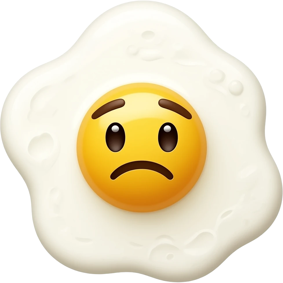 Scrambled eggs with anxious face emoji