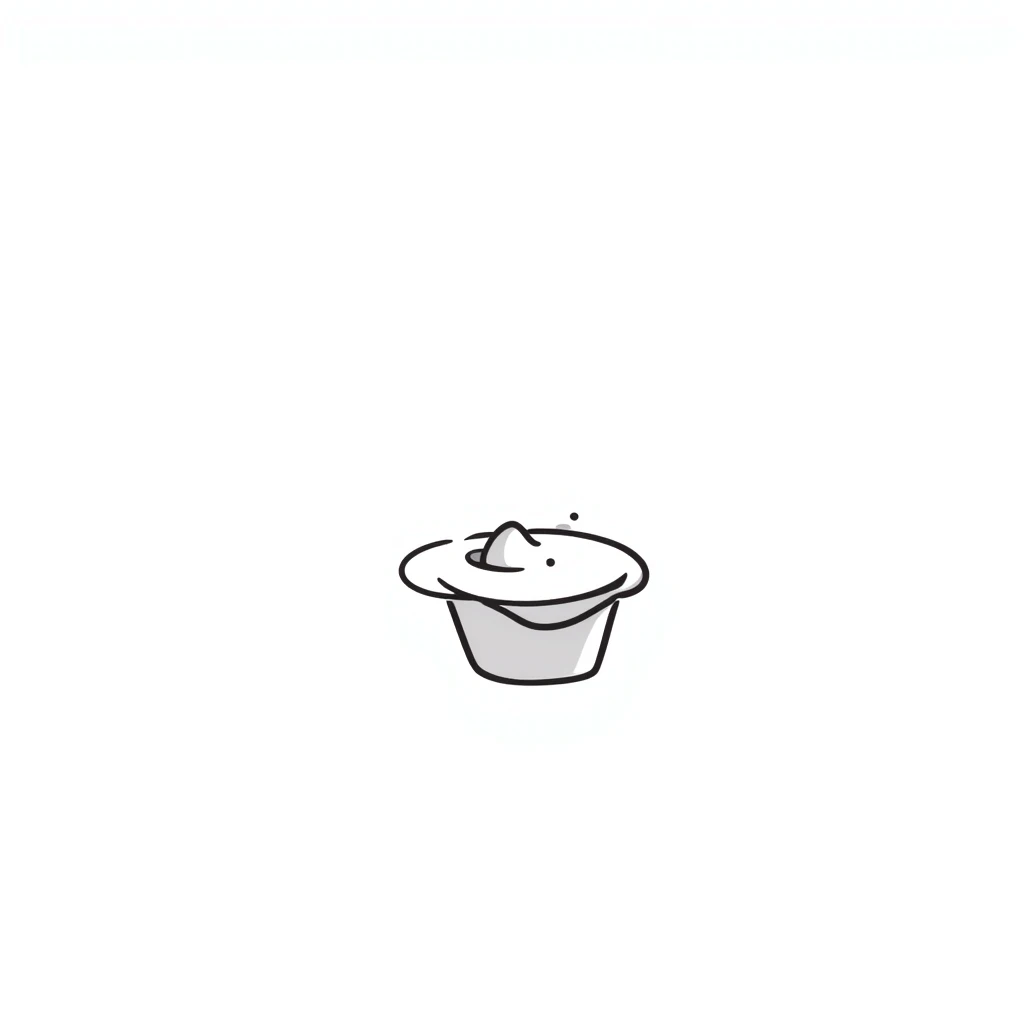 hand drawn doodle of a yogurt container, Notion style emoji