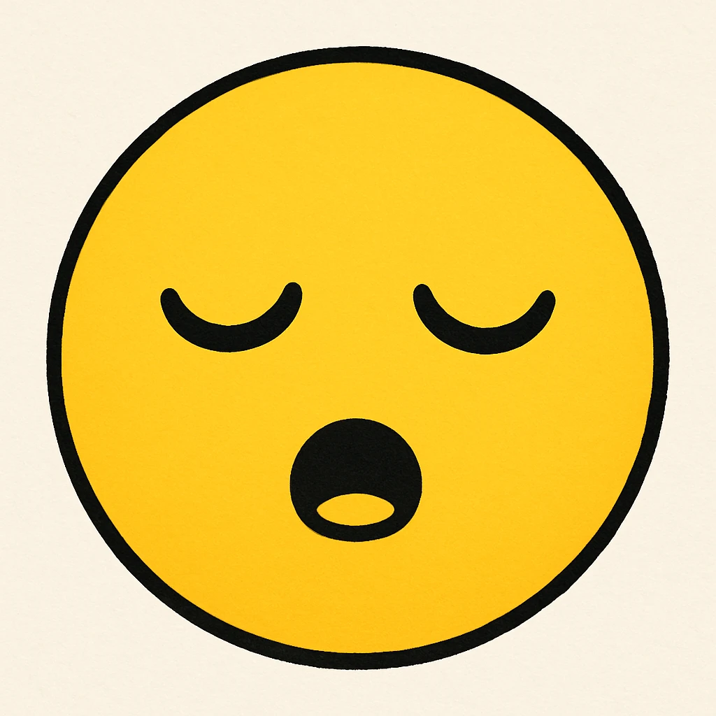 yellow sleepy face emoji emoji