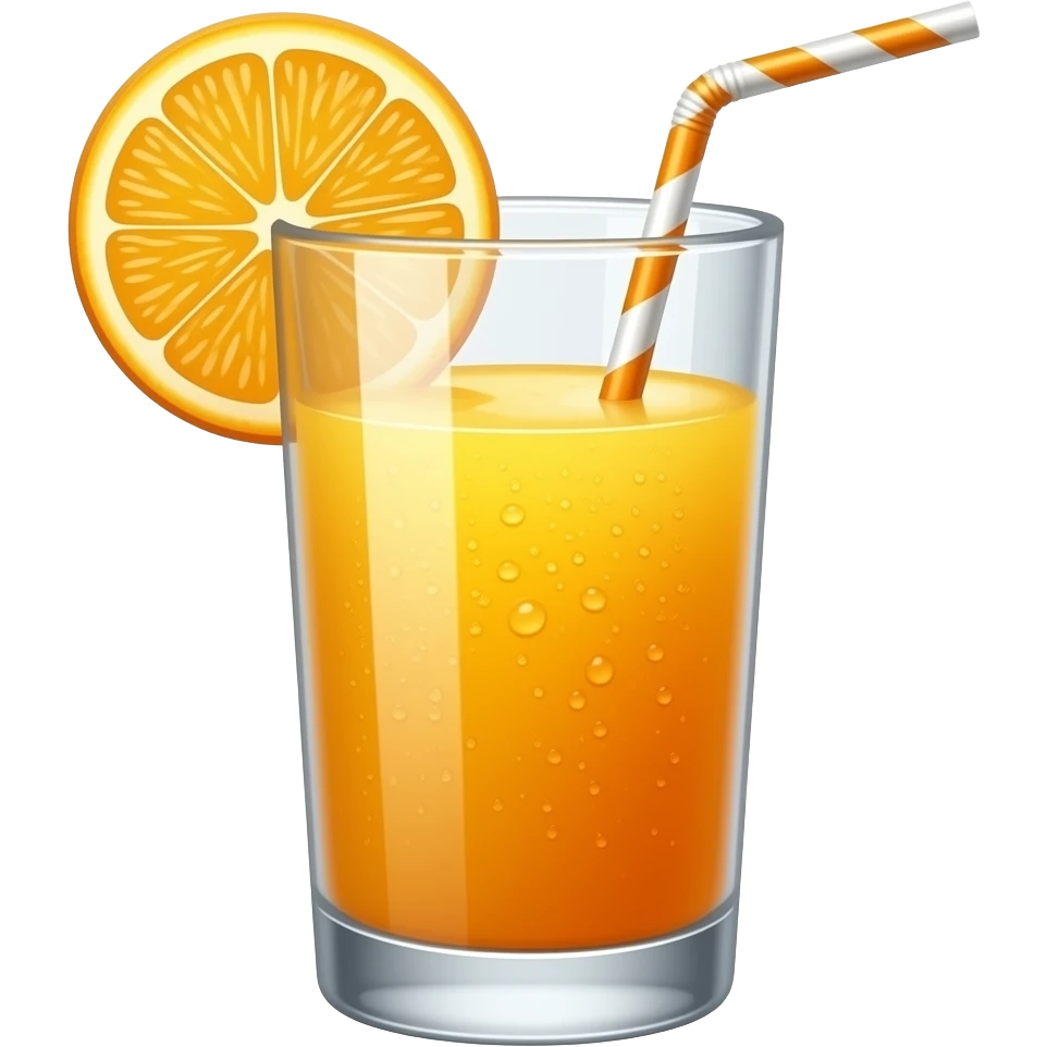 orange fruit juice in glass emoji