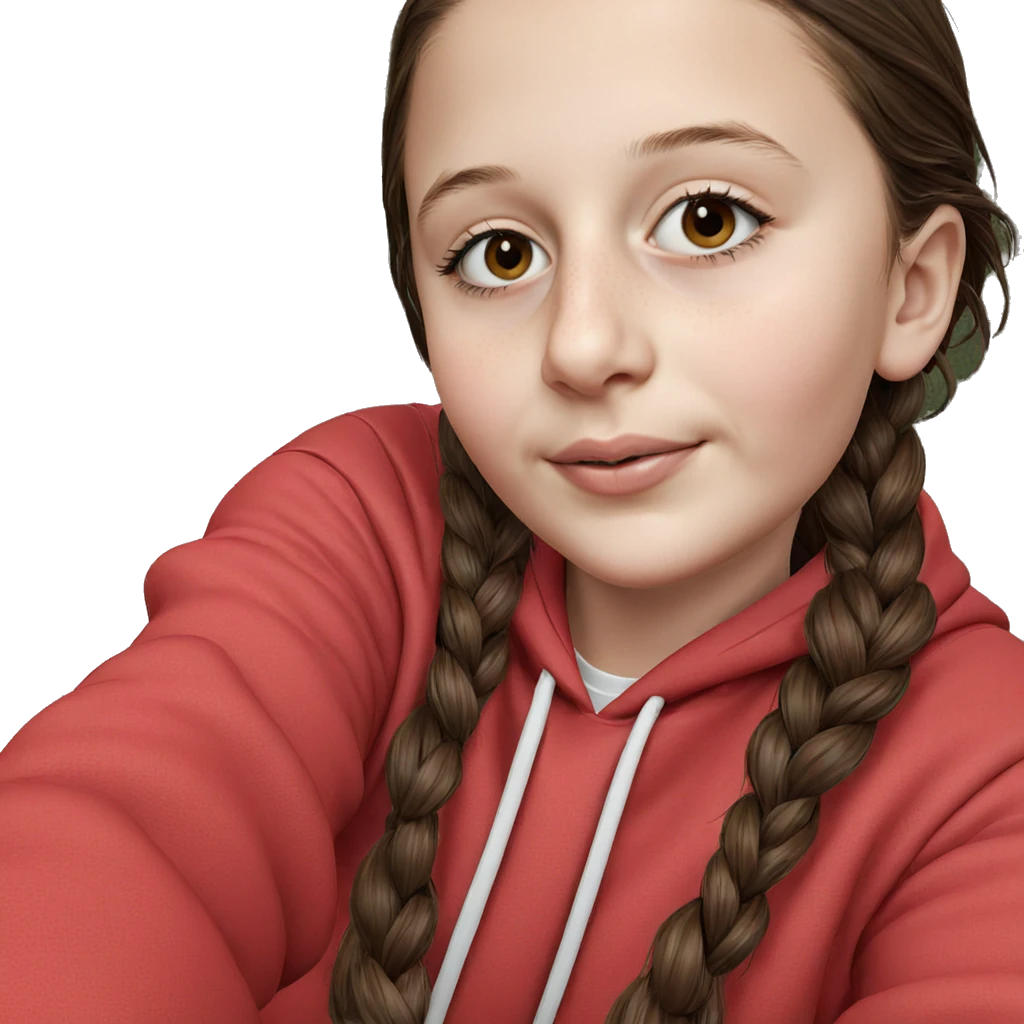 realistic girl with brown hair emoji