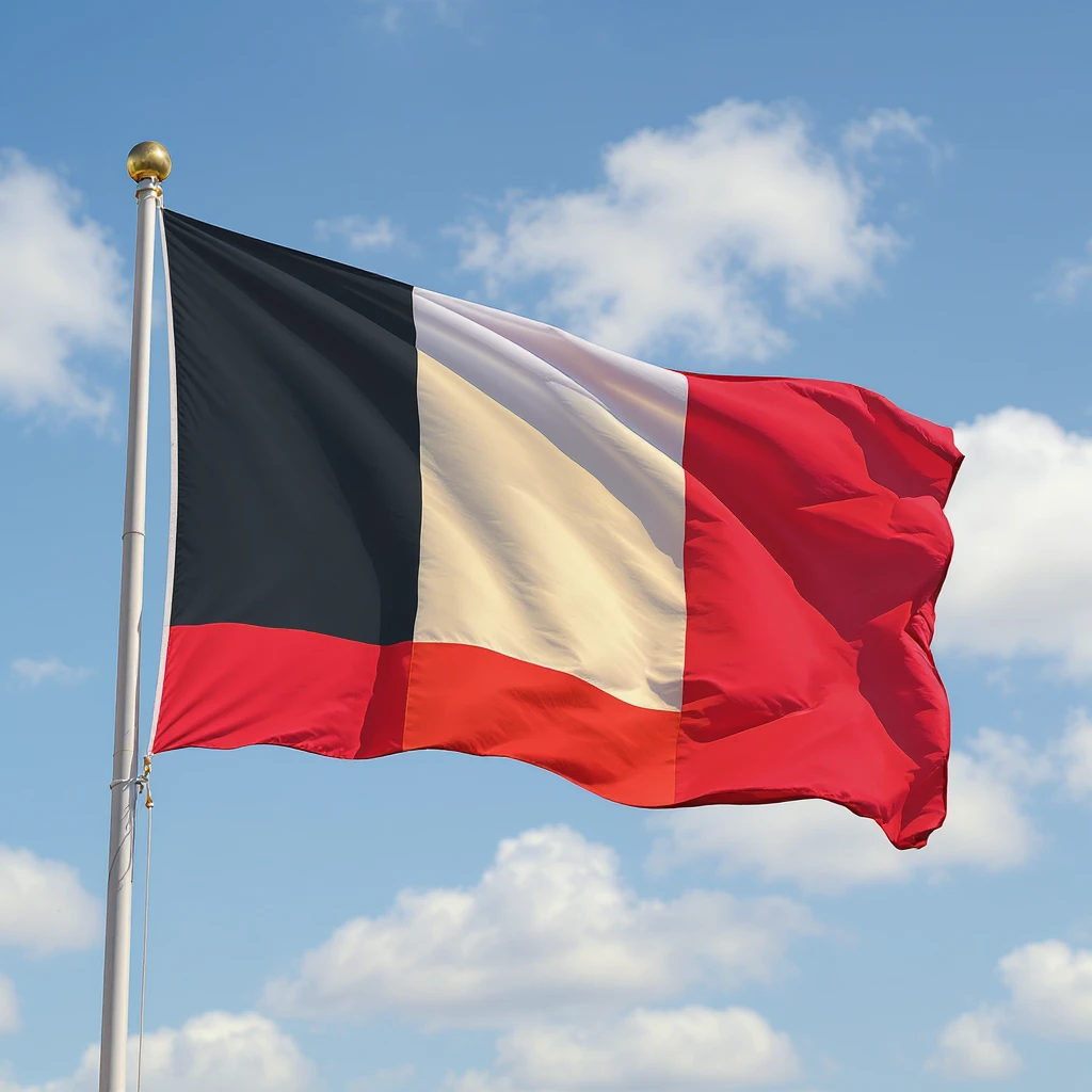 the flag of Ostend, Belgium, waving realistic style emoji