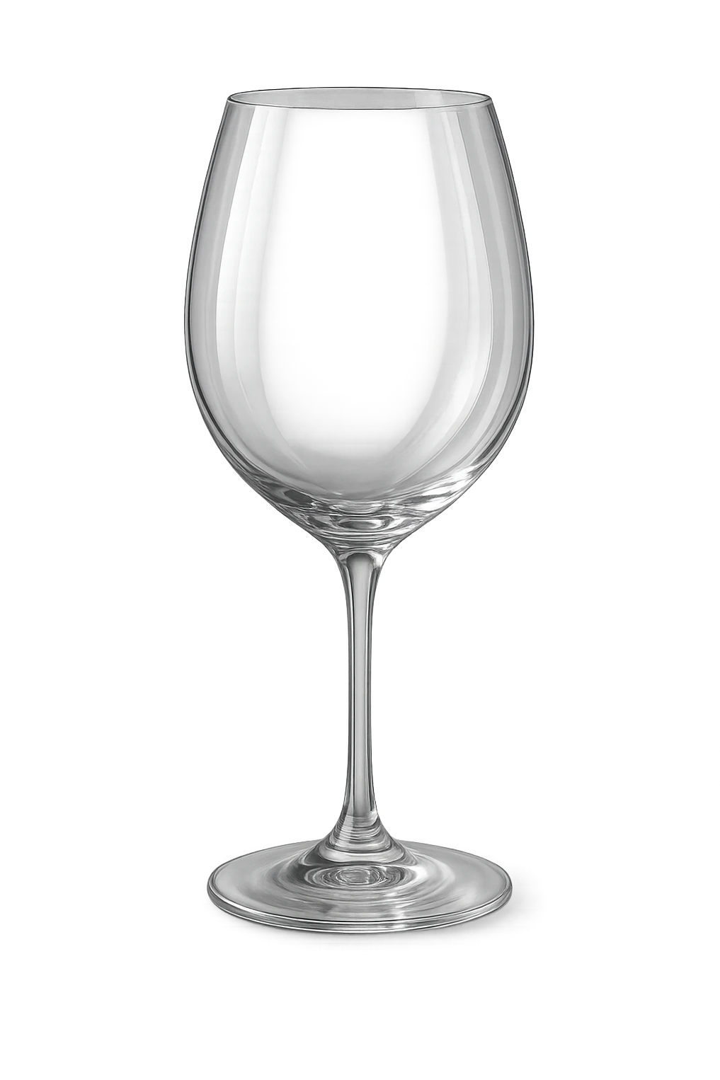 Create a simple and luxurious wine glass icon with a real glass feel, transparent background. The style should convey elegance and realism, focusing on the delicate and clear glass texture, inspired by the referenced wine glass images. emoji