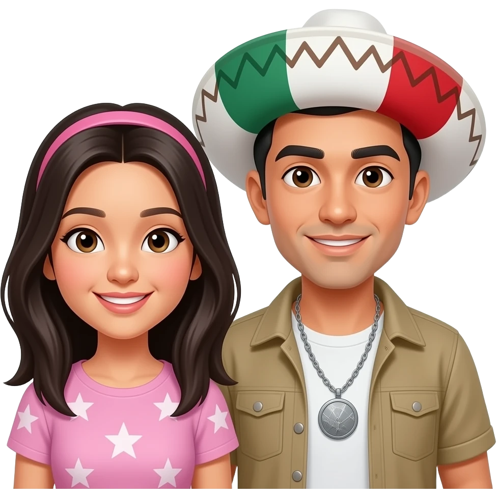 Besties one Asian girl and one Mexican guy emoji