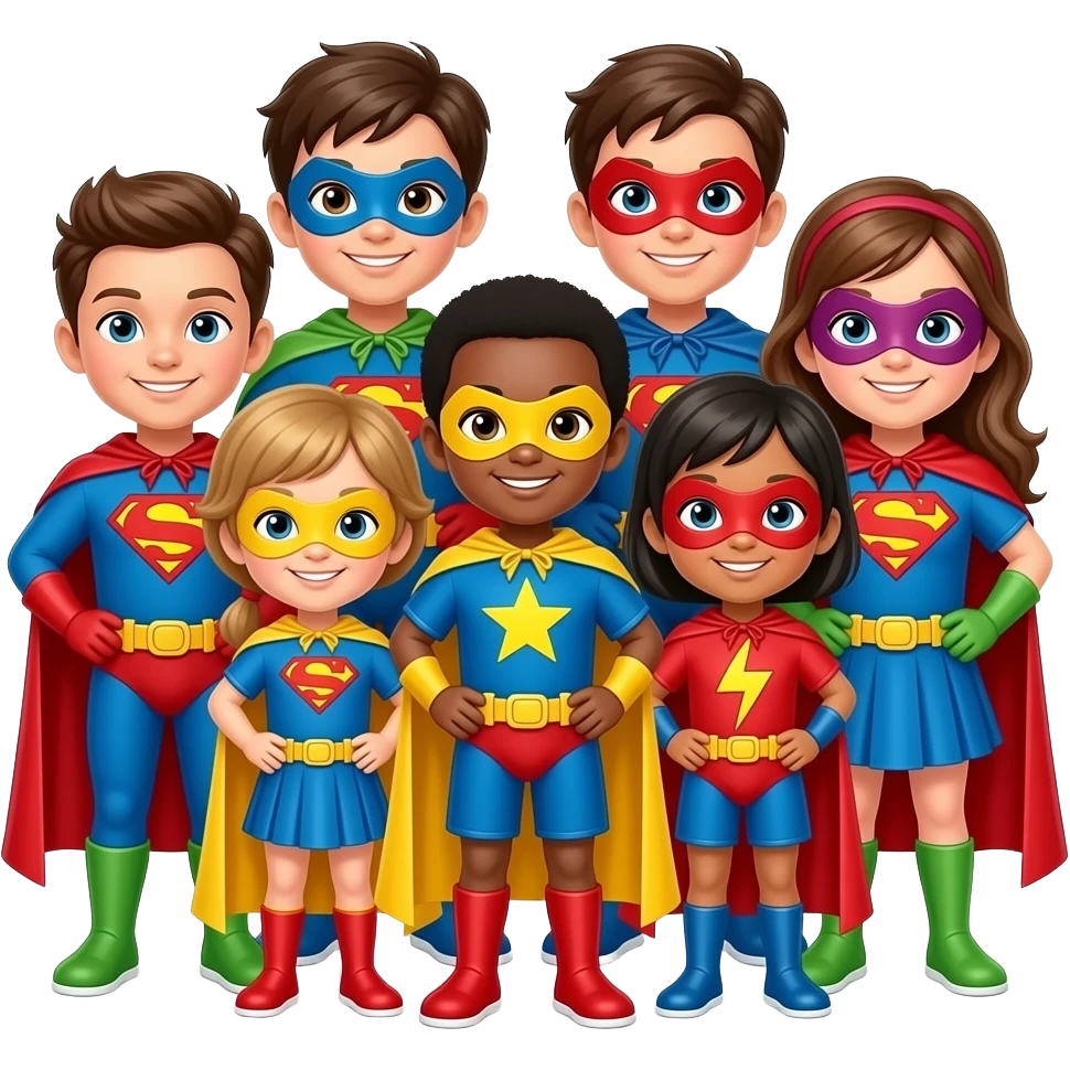 Kids Wearing Superhero Costumes emoji