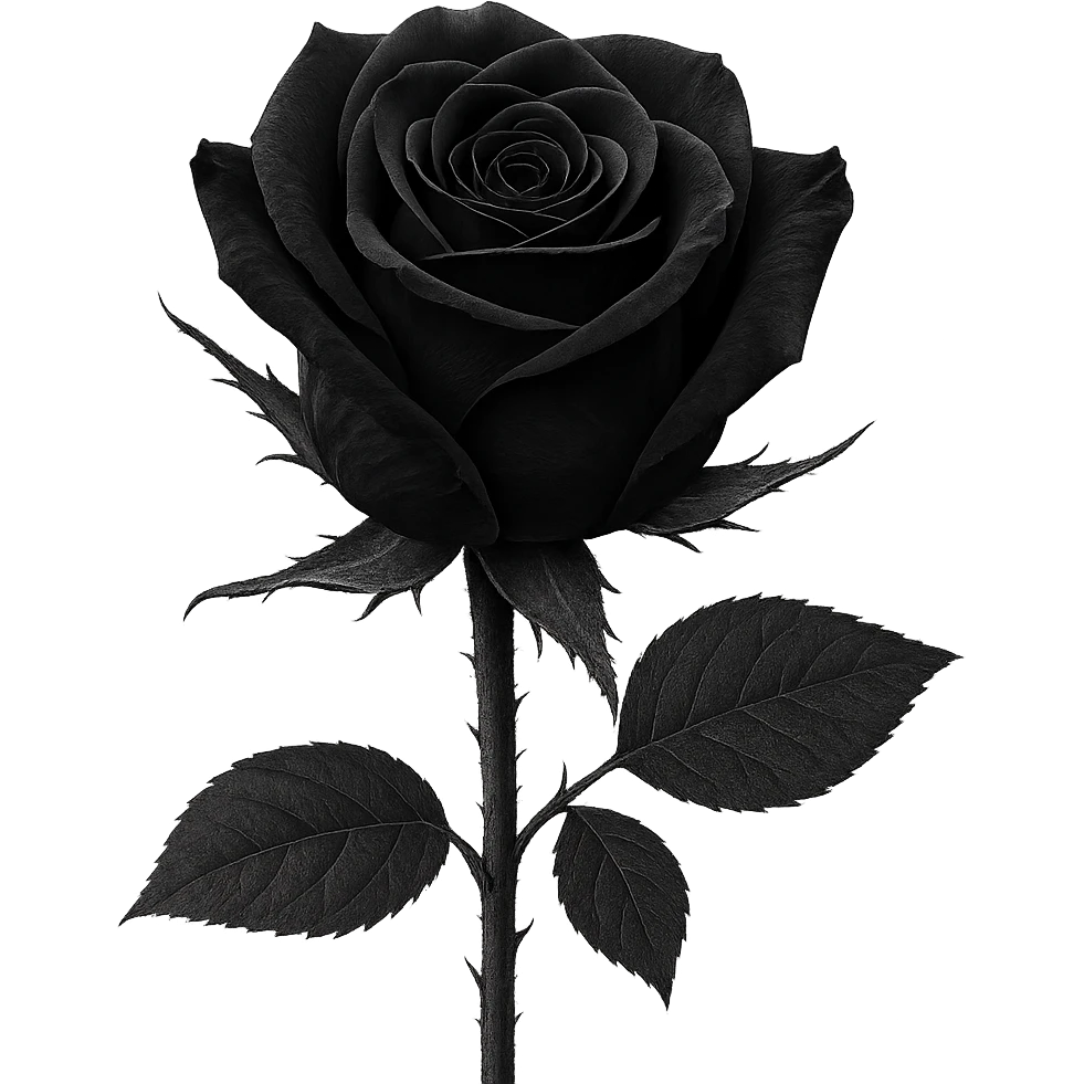 goth black white rose , remove background  emoji