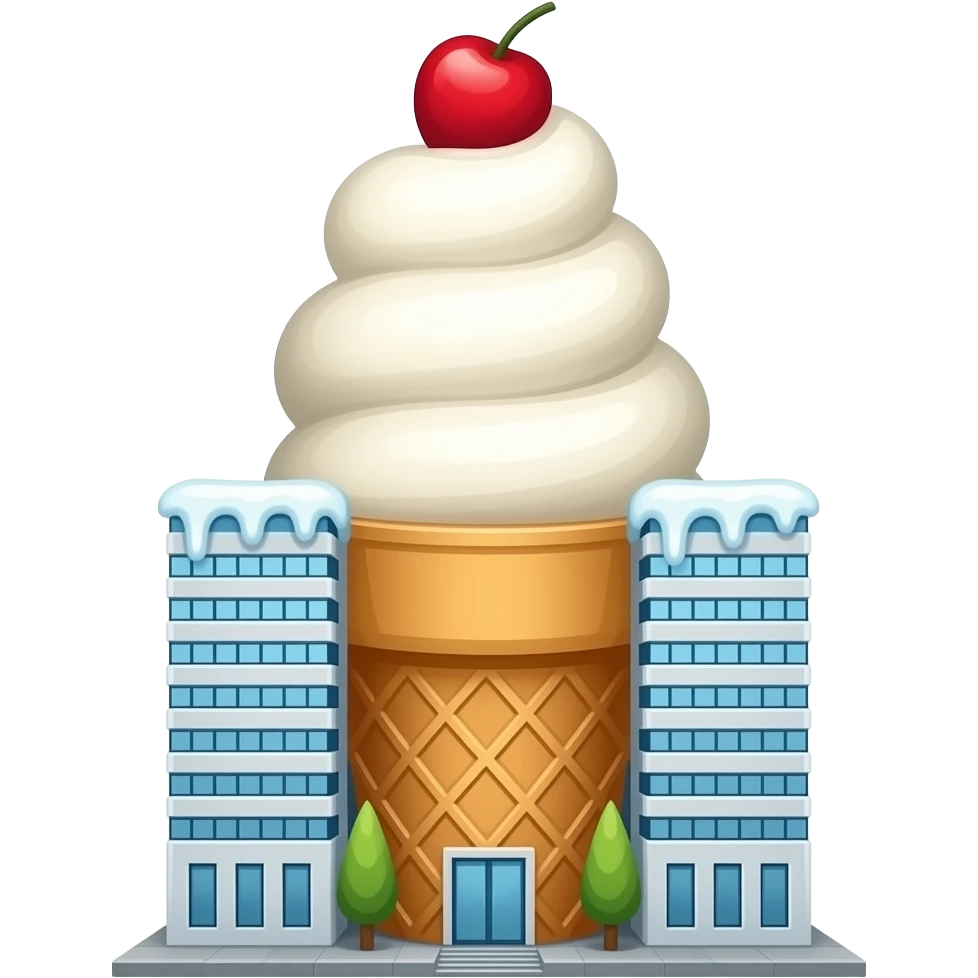 helado gigante como un edificio emoji