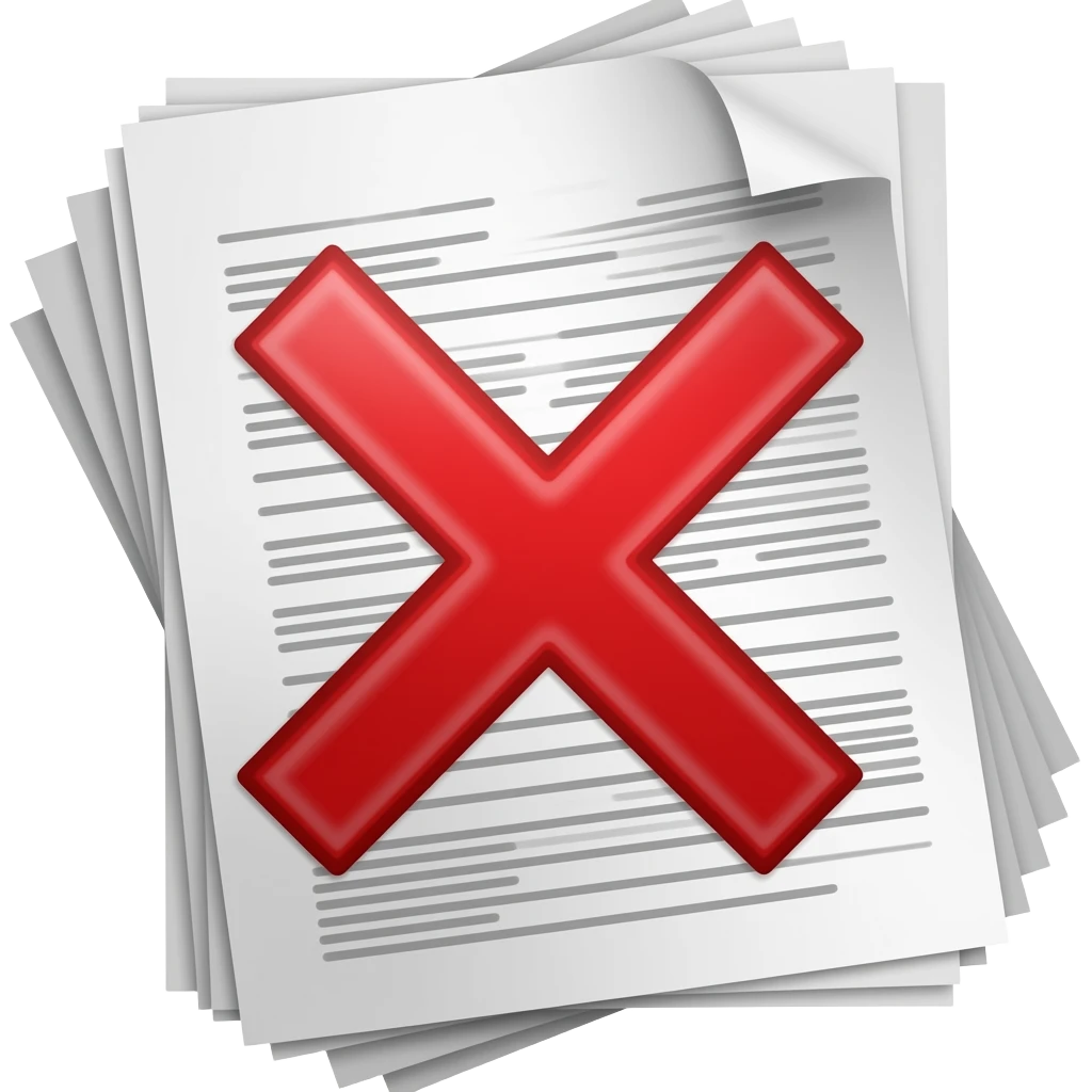 Rejected documents emoji