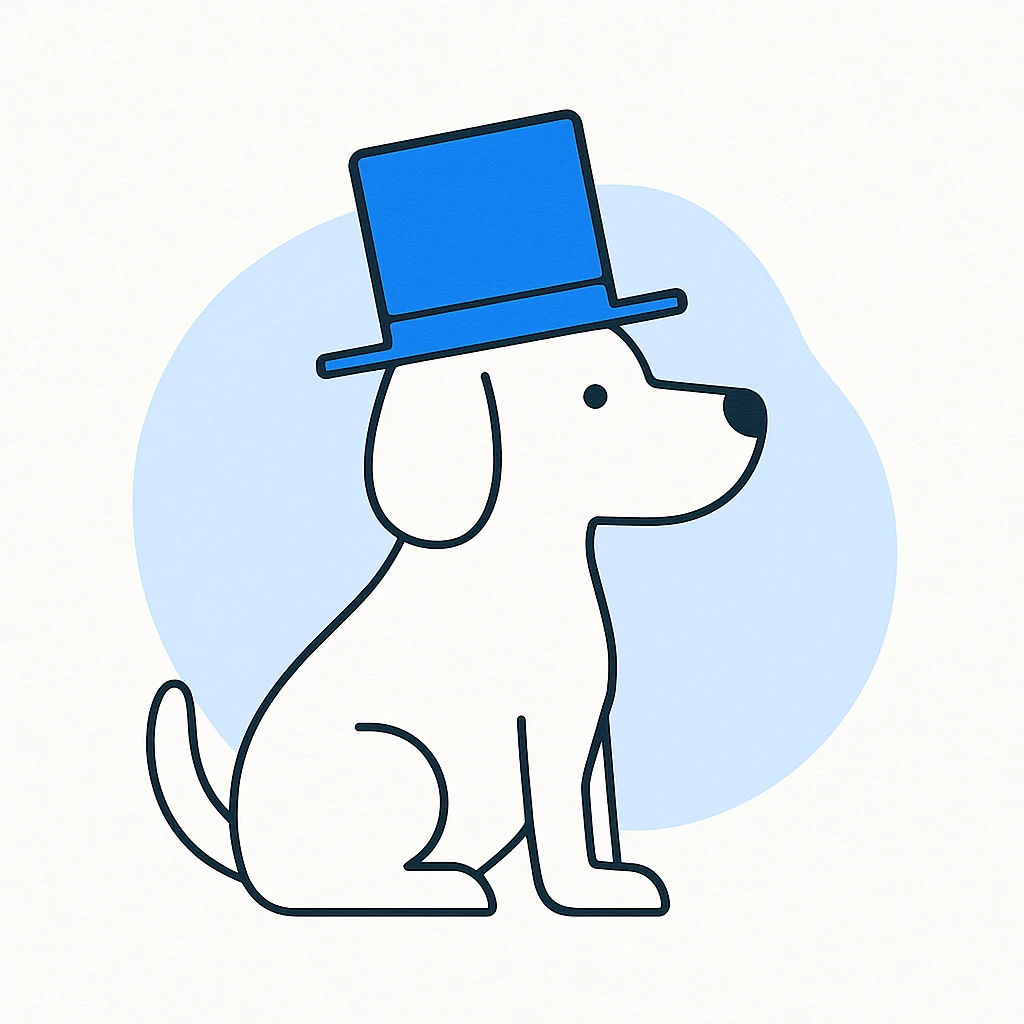 dog with tophat emoji