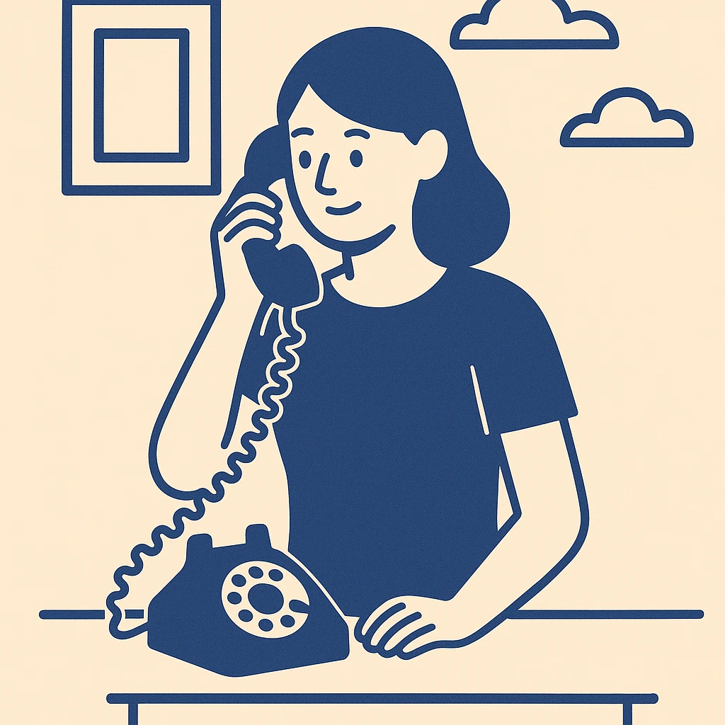girl talking on telephone in her room emoji