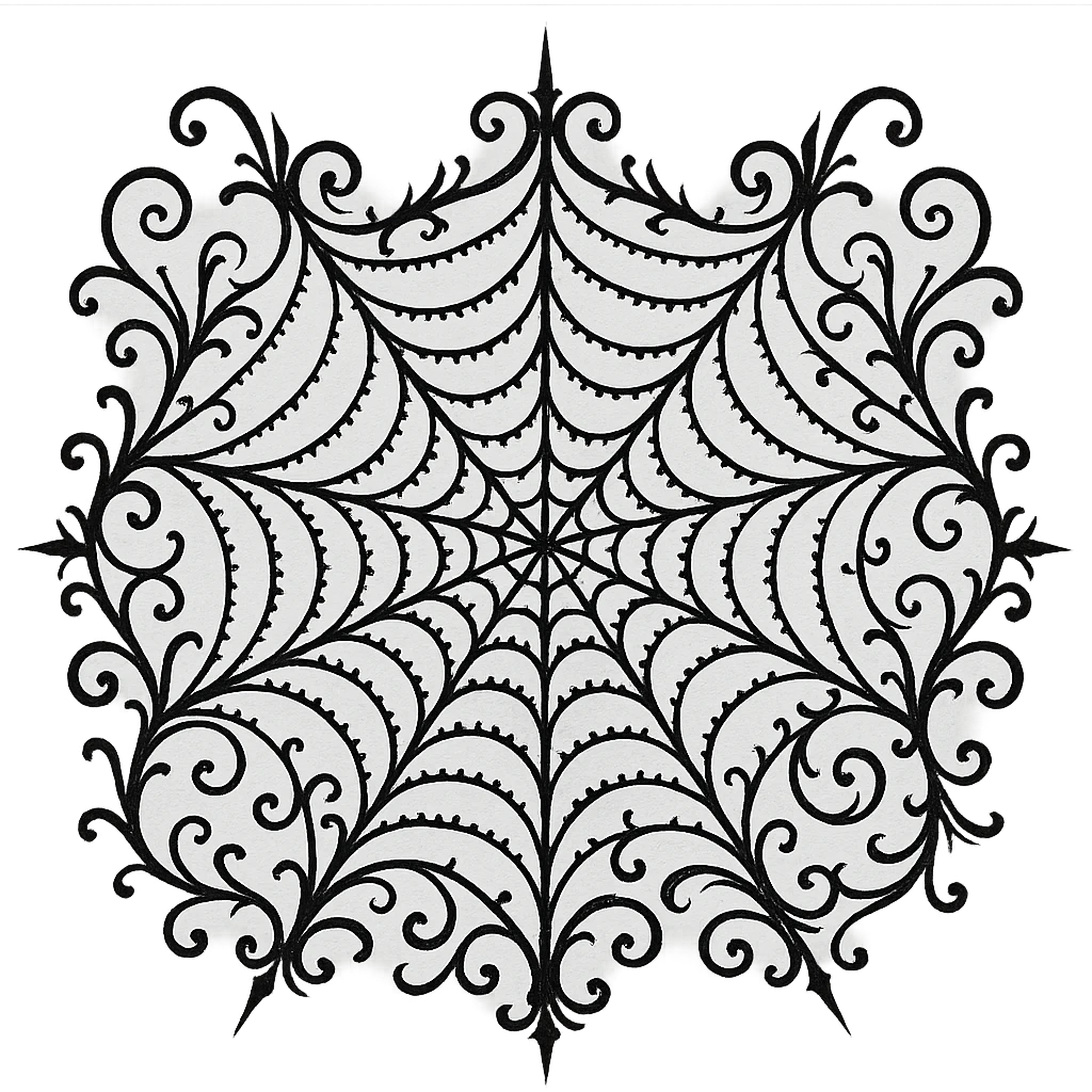 goth black spiderweb emoji