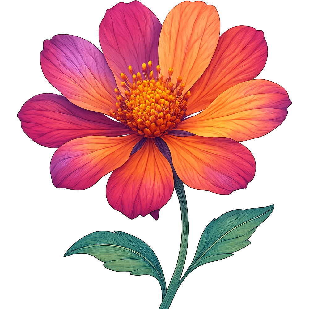 digital illustration of a flower, no background emoji