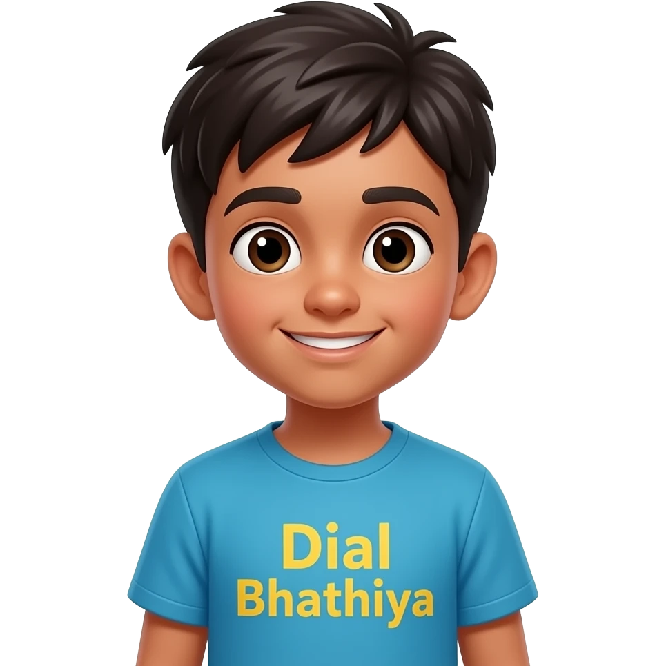boy in crazy mode image.add the text to the tshirt "Dial Bhathiya" emoji