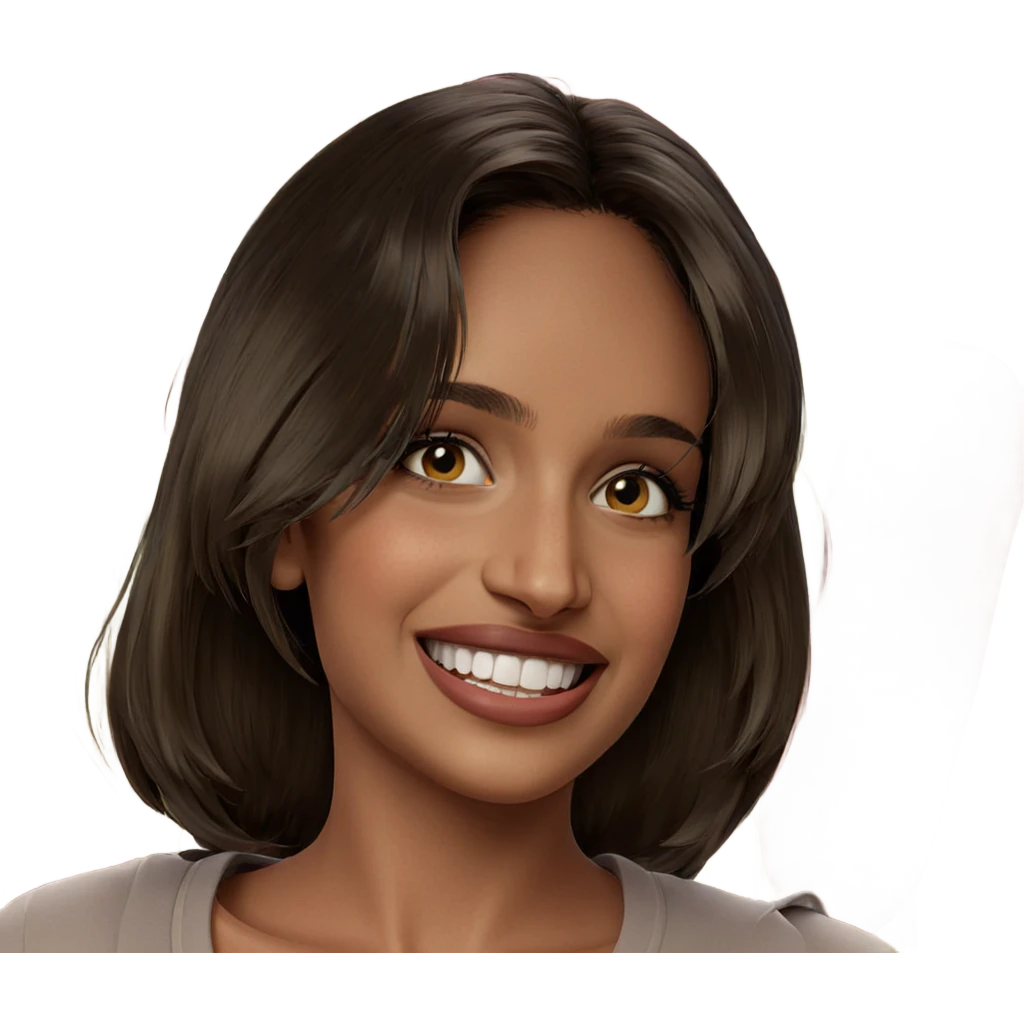 smiling girl portrait looking viewer emoji