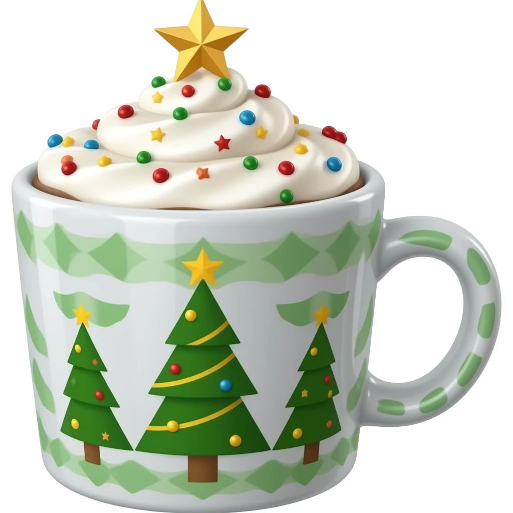 2007 Christmas hot chocolate in white emoji