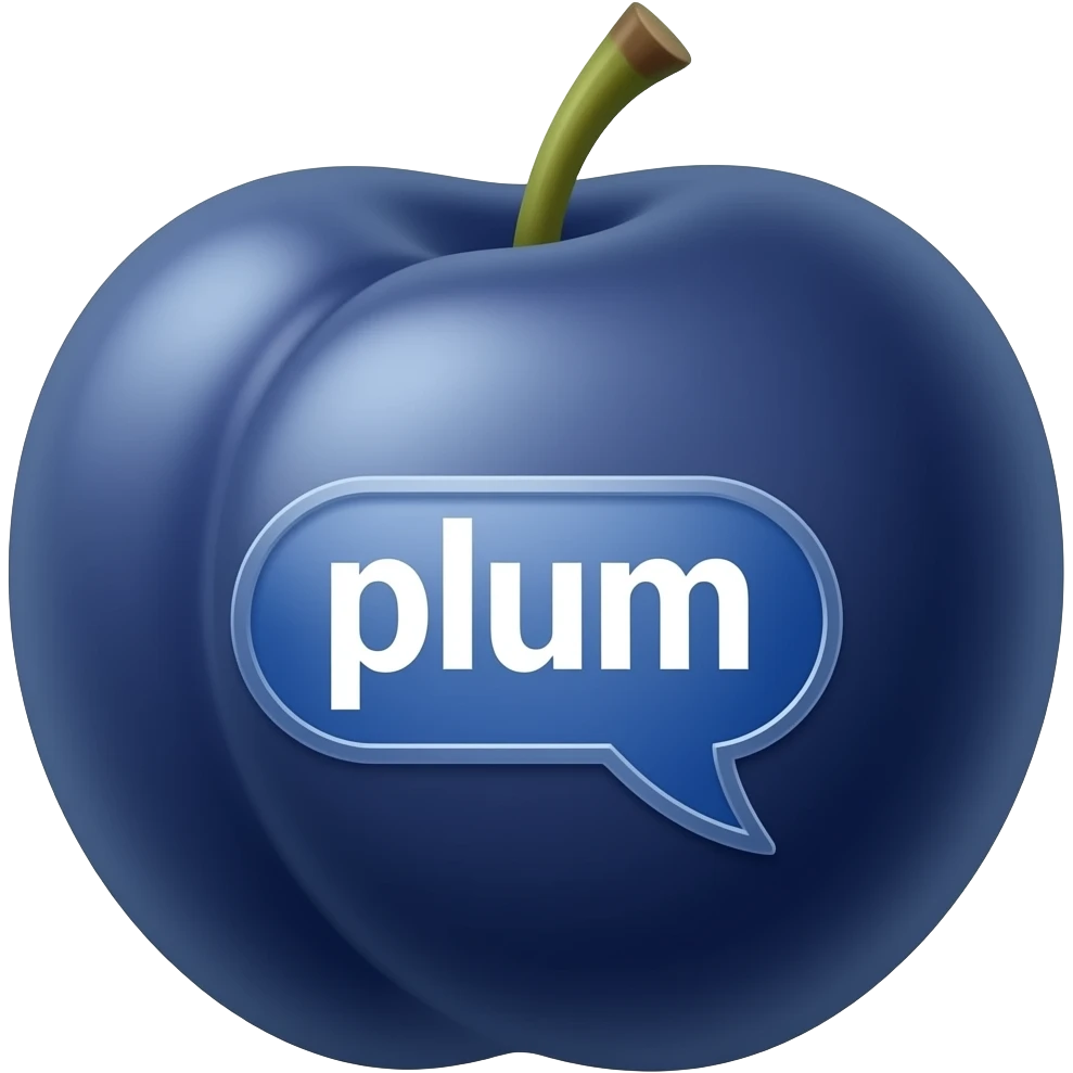 Its blue apple like plum brand ( plum) emoji