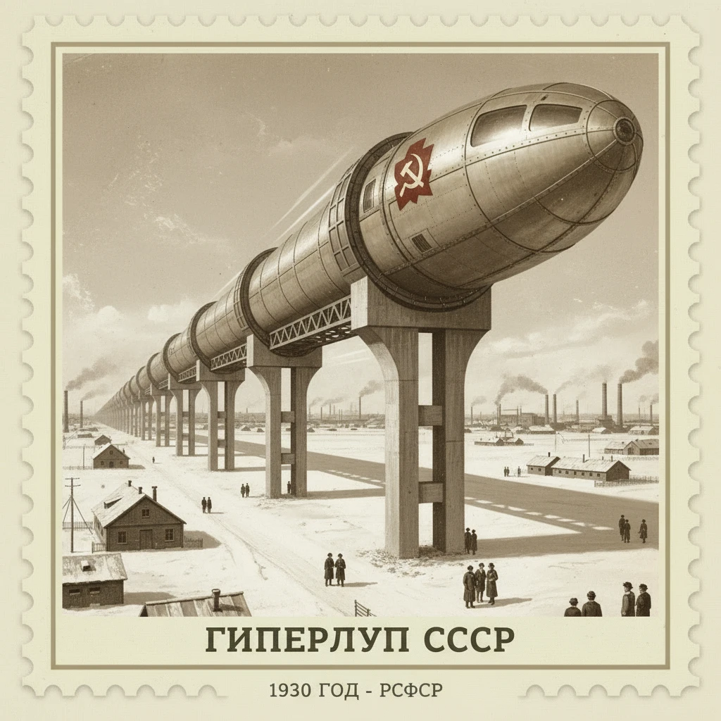 Hyperloop USSR-edition. 1930 год

Стилизуй под марку как на фото  emoji