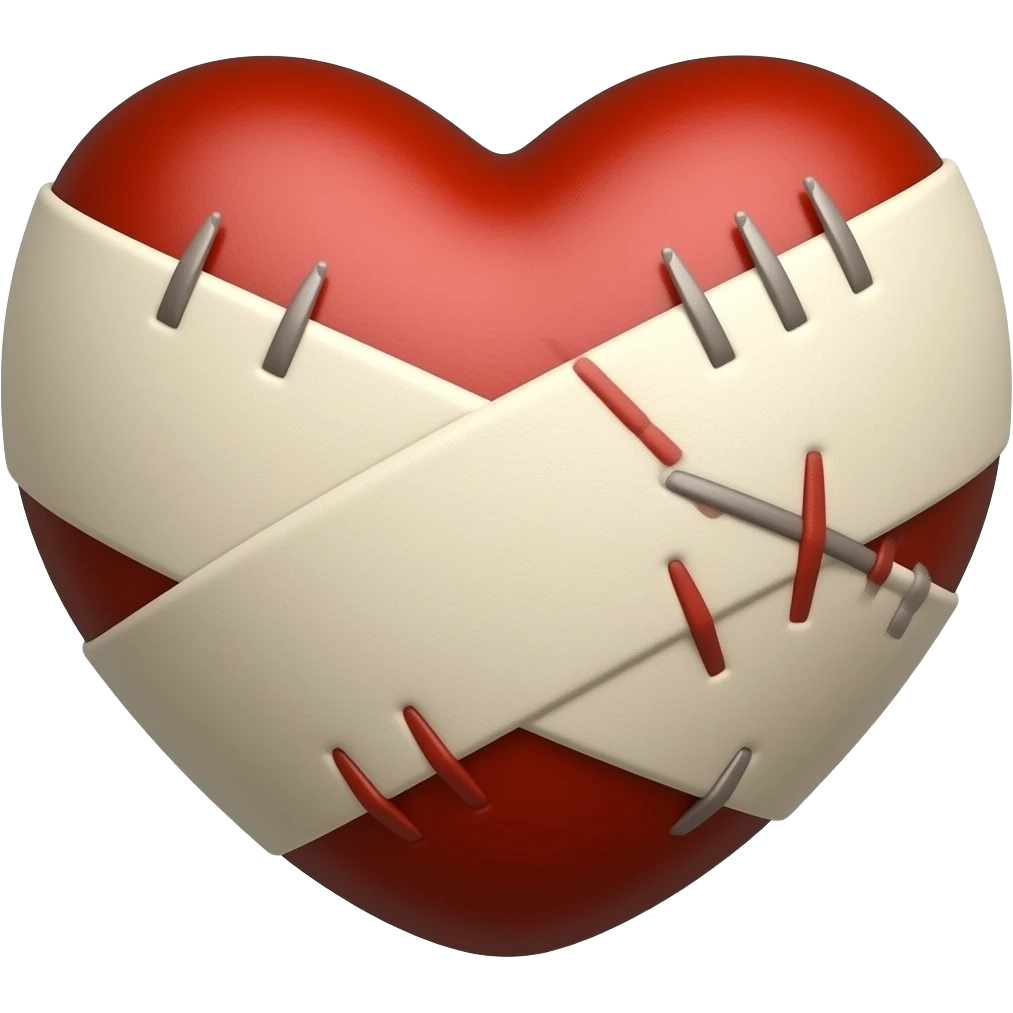 Brown bandaged heart emoji