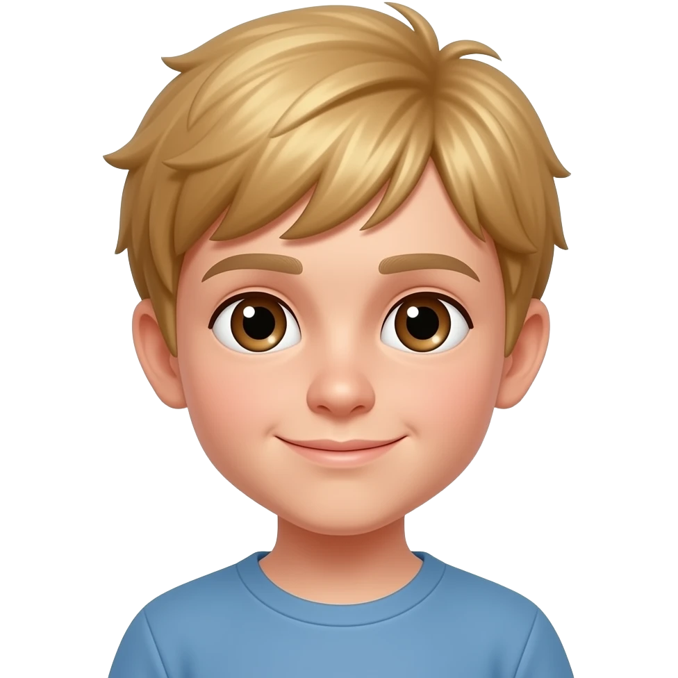 blonde hair brown eye boy emoji
