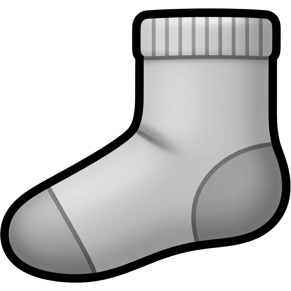 bold black outline grey socks emoji, bold black outline, cartoon emoji