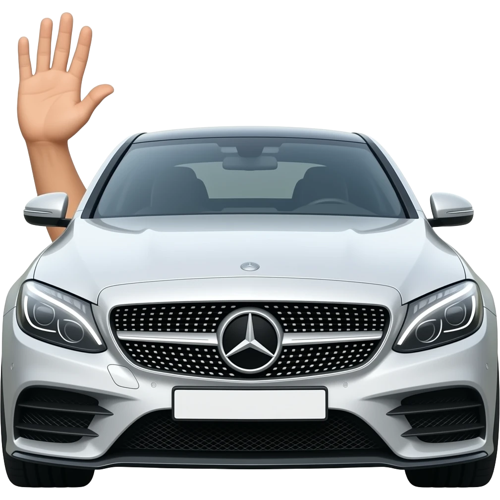 create an emoji from mercedes brand expressing good bye emoji