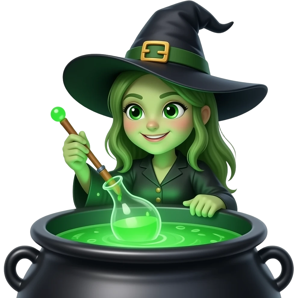 green witch cooking potion emoji