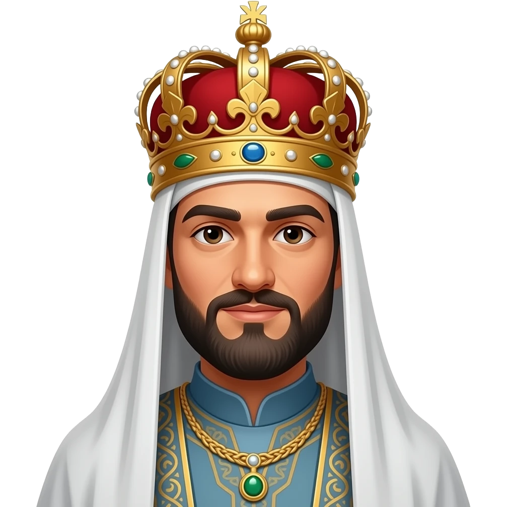 traditional Persian man with crown emoji