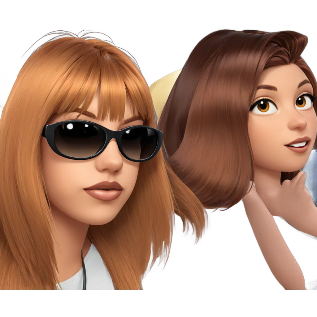 girls with stylish hair emoji