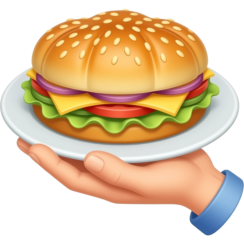 UNA MANO SOSTENIENDO UN PLATO DE COMIDA SIN MUCHO DETALLE emoji